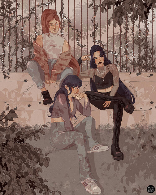 Original characters Autumn, Ryleen, and Eira, 2022